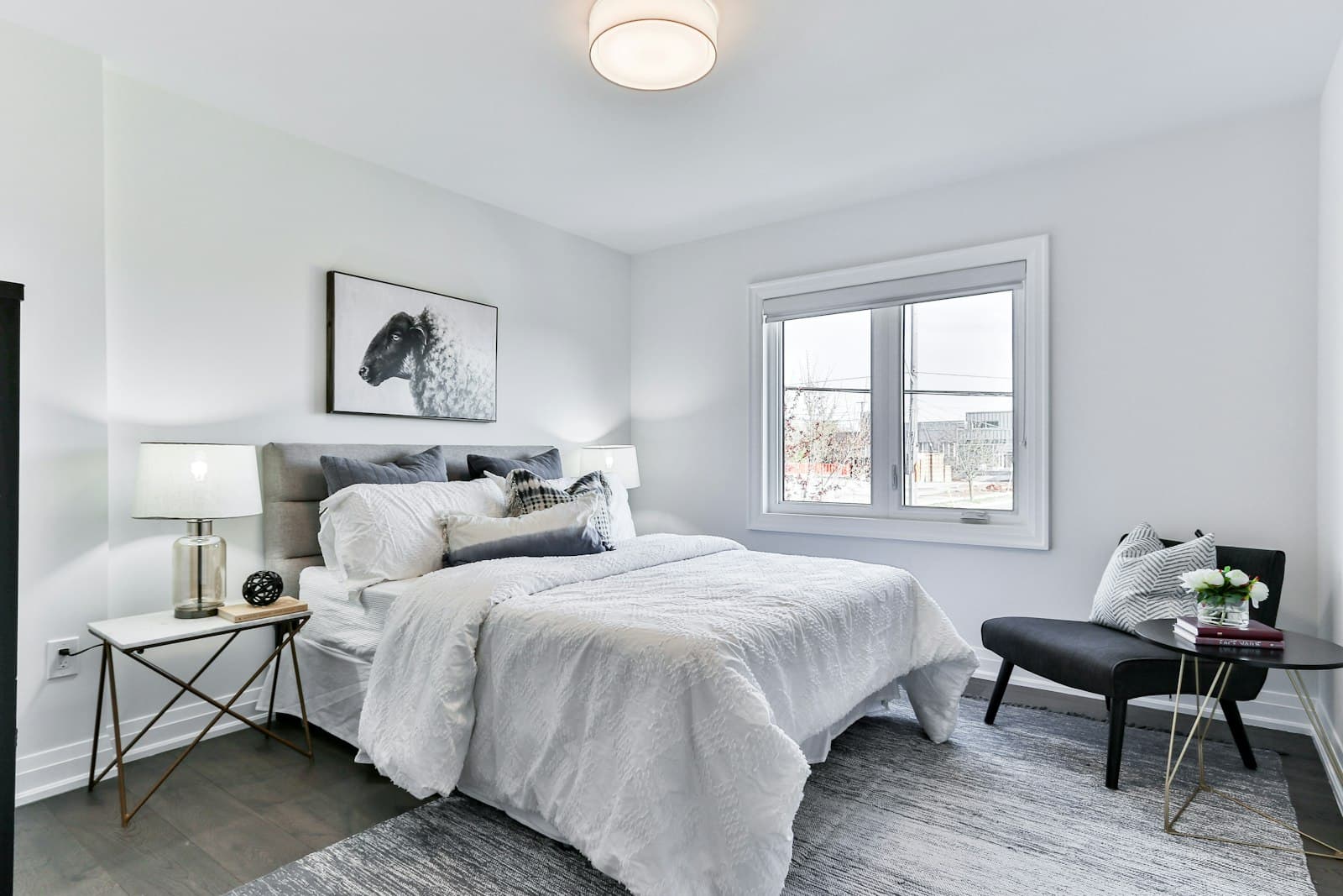 Bright bedroom in a newly completed home